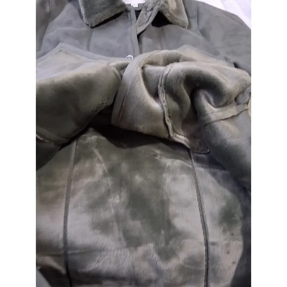 Appleseeds Faux Suede Women's‎ size XL Plush Lined Chunky Cozycore Winter Coat